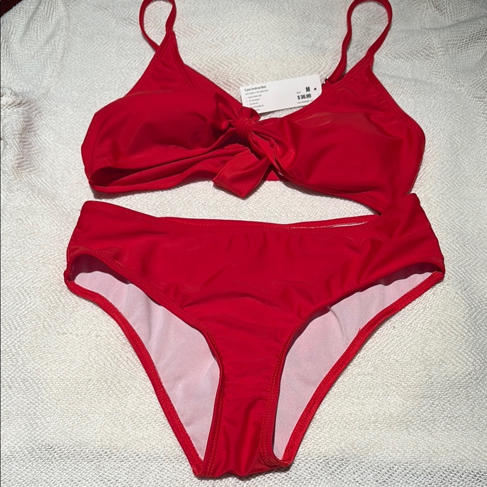 W.T.I Design Red Bikini Set